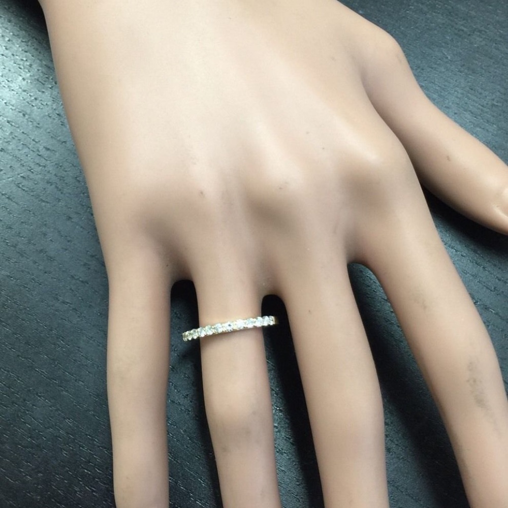Gold Diamond Pavé Stackable Ring - Picture 5 of 7